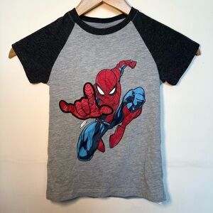 Marvel Boys’ Spiderman Short Sleeve T-Shirt Grey Baseball Size 5